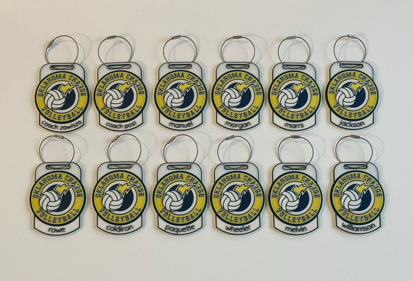Oklahoma Charge Volleyball Bag Tags