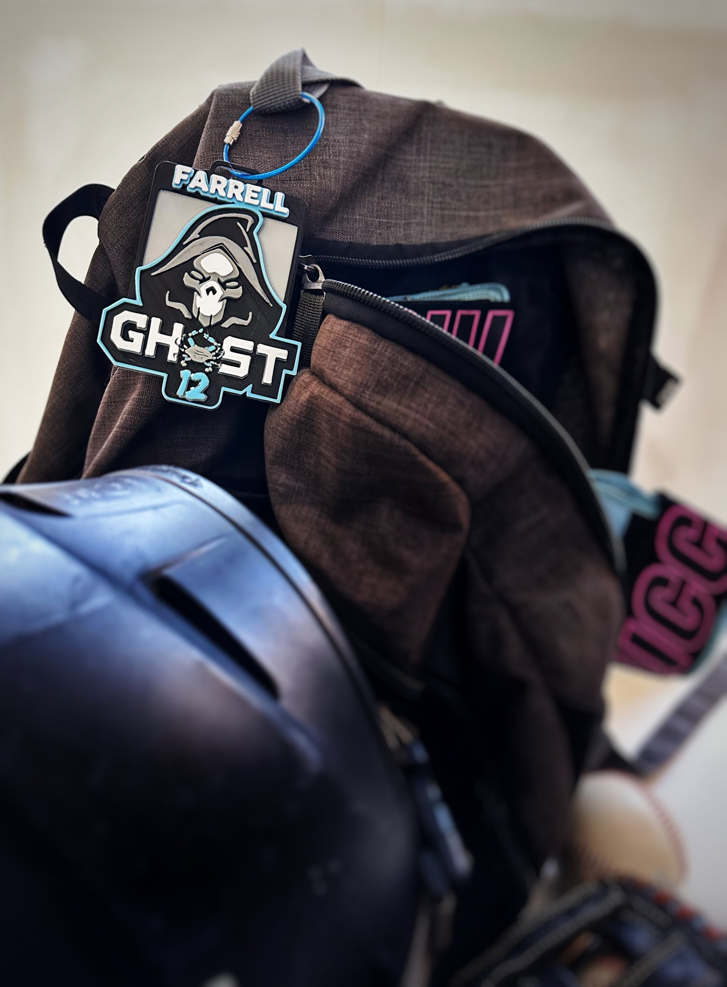 Ghost Baseball Bag Tag