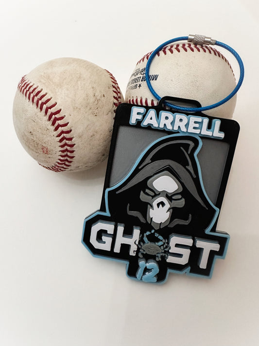 Ghost Baseball Bag Tag